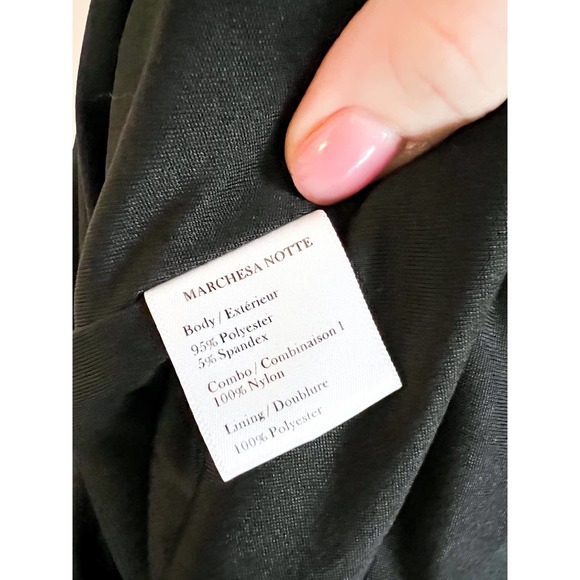 Marchesa Shirred One-Shoulder Bodycon Dress Black Size 2 NWT - Picture 8 of 10